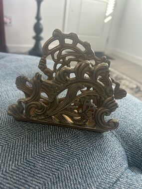 Vintage Brass Teleflora Letter Napkin Holder